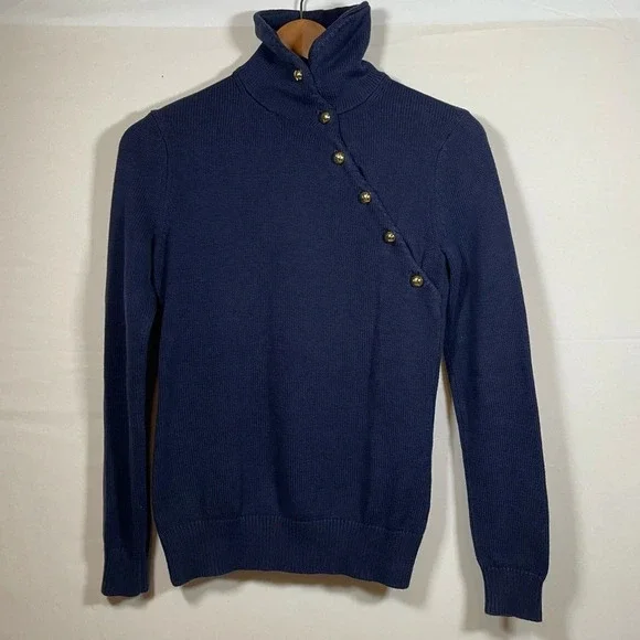 Lilly Pulitzer Navy Blue Knit Gold Button Sweater Size XS - Picture 1 of 4